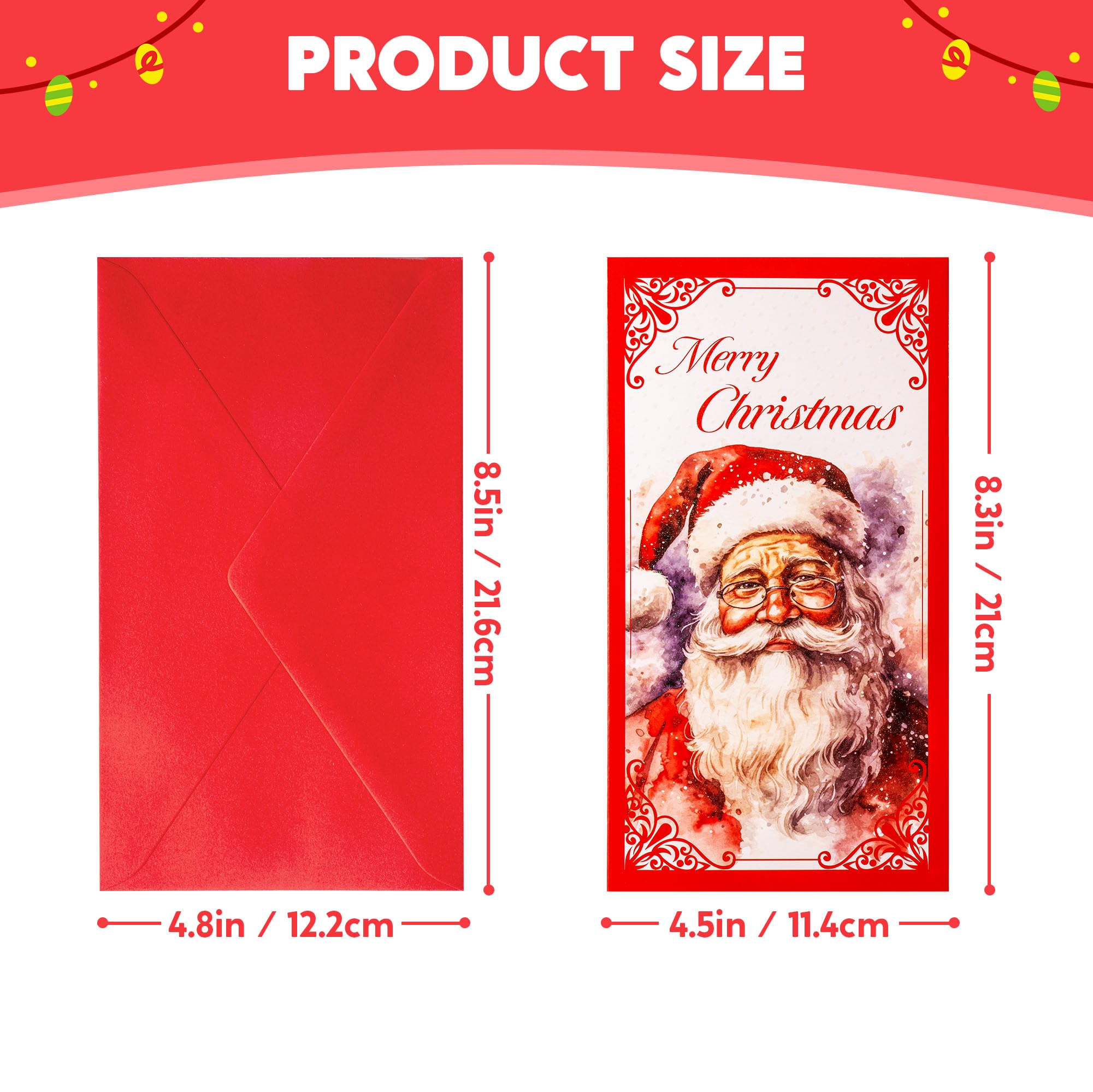 JOYIN 30 PCS Christmas Classic Money Cards with Envelopes, Xmas Money Cards for Gift Holder, Cash Holder Bulk Assorted for Holiday Season, Party Supplies, Snow Holiday