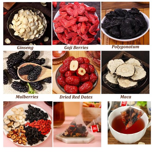 Ginseng Five Treasures Tea, Natural Kidney Tea for Women & Men, 6 Precious Ingredients Blend, Organic Ginseng Six Treasures KidneyTea, Chinese Herbal Teabags (25 Pcs 1 Bag)