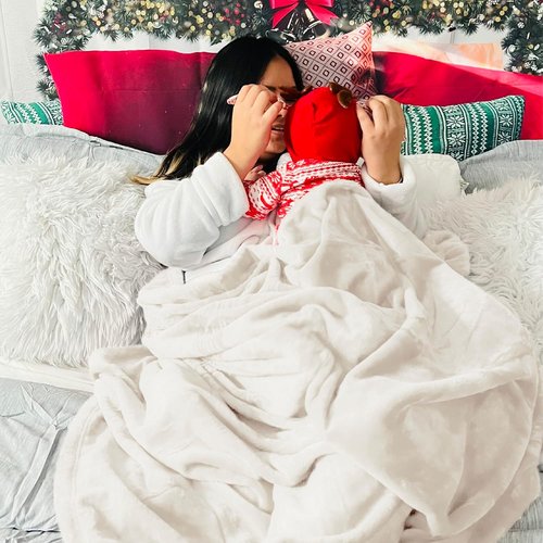 Bedsure Fleece Blanket - King Size Cream Soft Plush Cozy Microfiber, 108x90 Inches