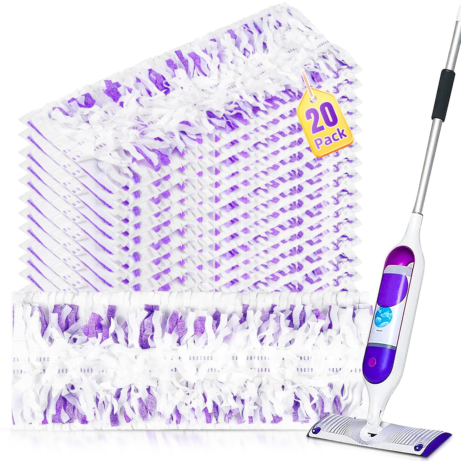 20 Pack Disposable Mopping Pad Refills for PowerMop Multi-Surface Mop Kit, Multi-Surface Mop Pad Refill for Power Mop for Cleaning Floors