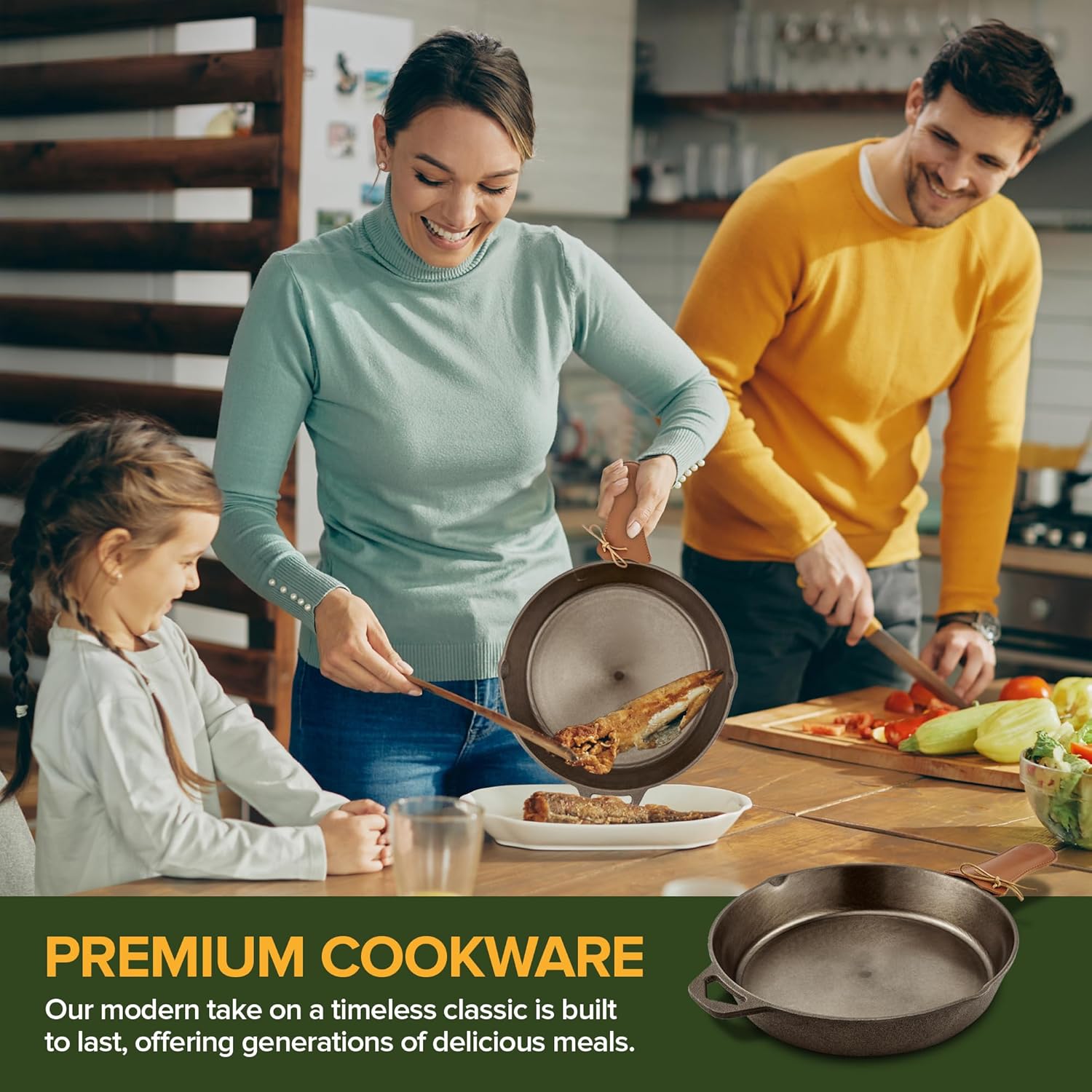 Modern Innovations 10-Inch Cast Iron Skillet - Pre-Seasoned, Heavy-Duty Non-Stick Frying Pan for Versatile Cooking