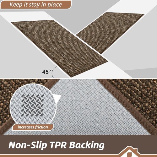 BEQHAUSE Dirt Trapper Door Mat - Non-Slip, Washable, Absorbent Entrance Mat | 32" x 48", Brown