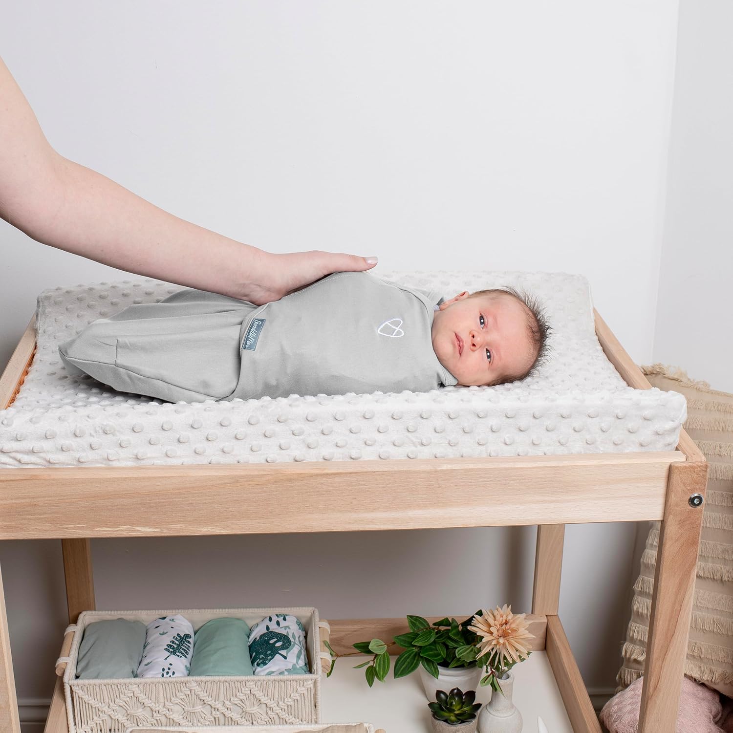 SwaddleMe by Ingenuity Baby Swaddle Blanket - 100% Cotton, Improves Sleep & Calms Reflex | 0-3 Months, 2-Pack - Tropical Dino