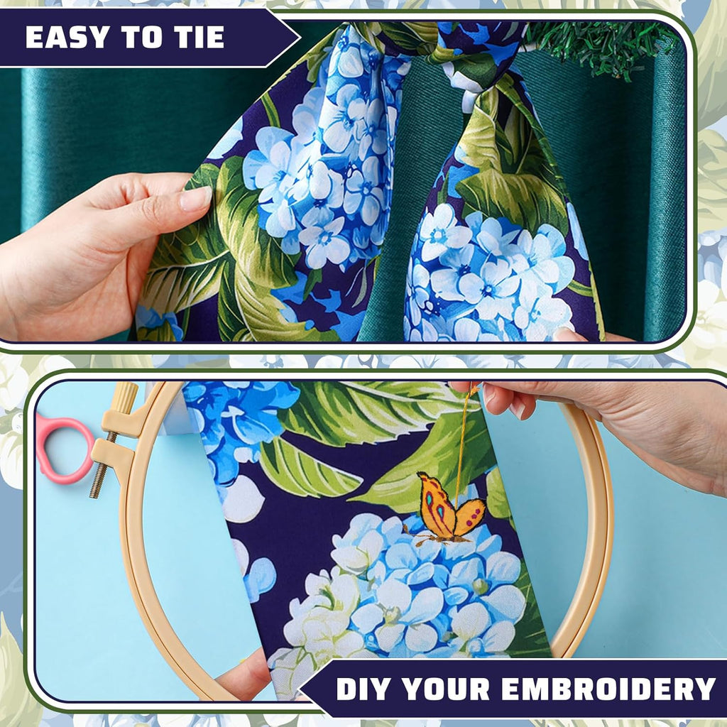Skiennix Wreath Sash - Satin Blank Sashes for Monogramming | Indoor/Outdoor Home Decor (Blue, Green)