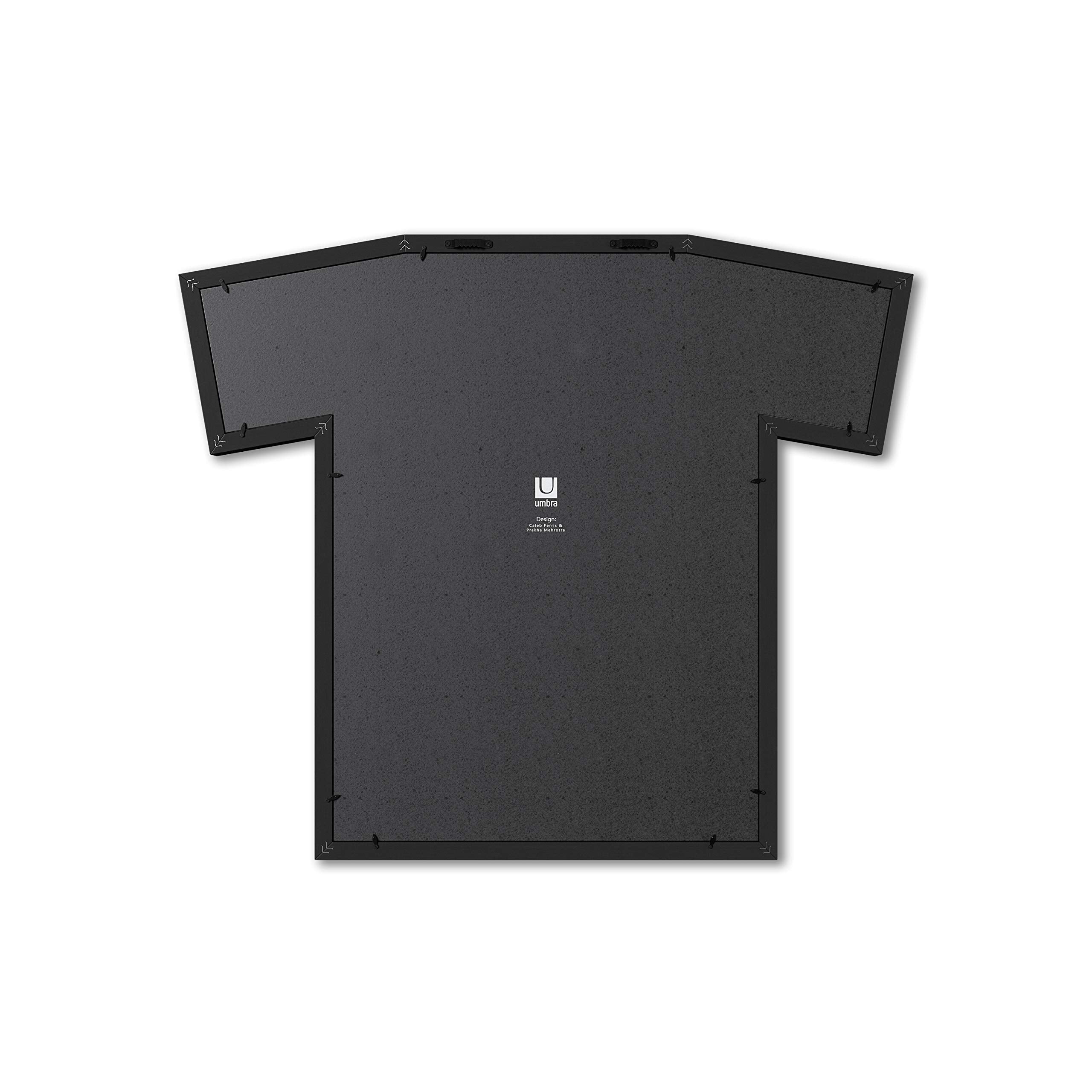Umbra T-Frame, Unique T-Shirt Display Case to Showcase Adult Sized T-Shirts (Small to Large), Black