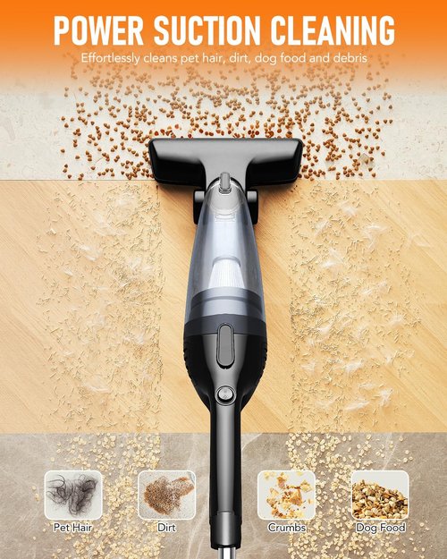 Avvnee Corded Stick Vacuum Cleaner - 15000Pa Suction Power, Ultra-Lightweight 3lbs, Ideal for Pet Hair & Hard Floors, Black