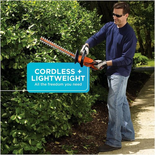 BLACK+DECKER 20V MAX Cordless Hedge Trimmer - 22 Inch Steel Blade, Lightweight Design, Battery Included