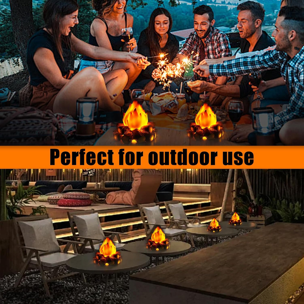 Bestview 3D LED Fake Campfire Night Light - Realistic Flameless Candle Fire Pit Lamp for Halloween & Christmas Decor