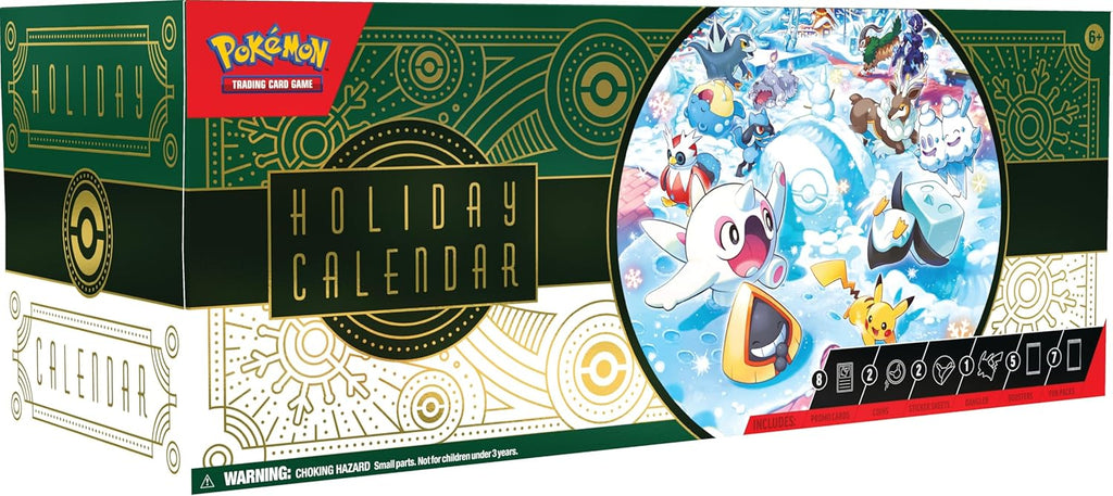 Pokémon TCG Holiday Calendar - 8 Foil Promo Cards & 5 Booster Packs Included