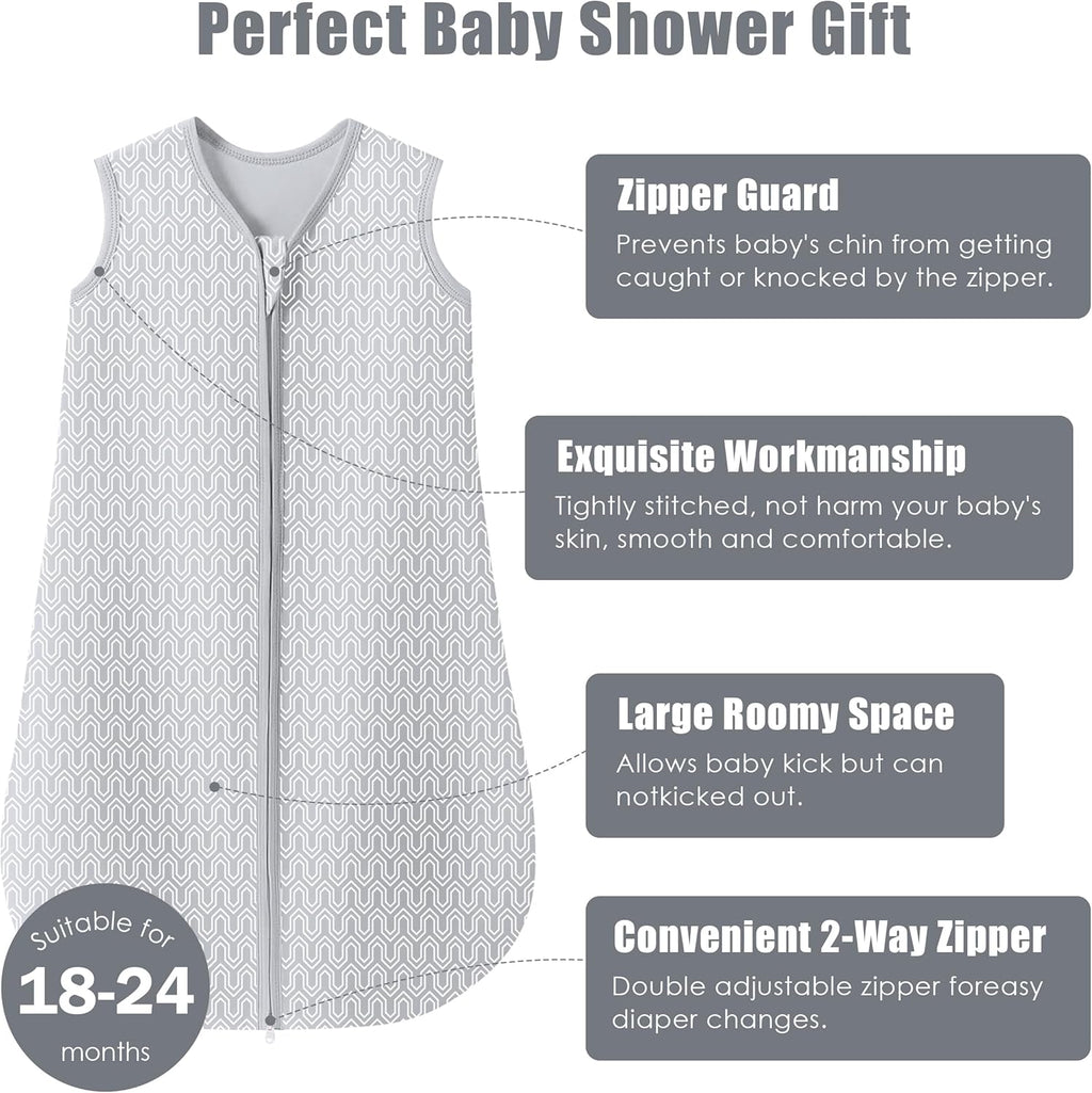 Sweet Dolphin Baby Wearable Blanket Sleep Sack - 100% Cotton, TOG 0.5, 2-Way Zipper, Newborn Essential