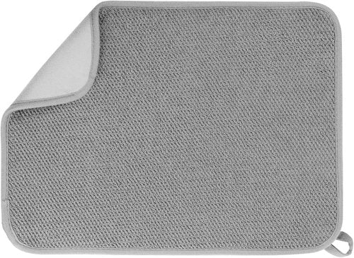 GeeRic Microfiber Dish Drying Mat - Super Absorbent Reversible Kitchen Pad | 15x20 Inch Gray
