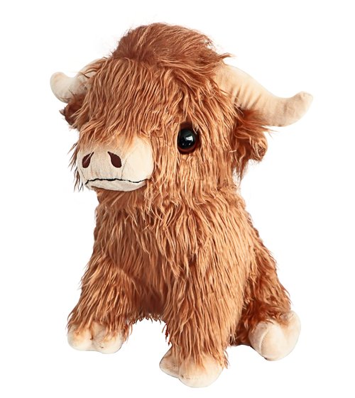 illuOKey Highland Cow Stuffed Animal, 16-inch Large and Cute Highland Cow Plush, Fluffy Cow Stuffed Animal, Stuffed Cow Plush for Kids Play, Pillow, Home Décor, Realistic Highland Plush Cow