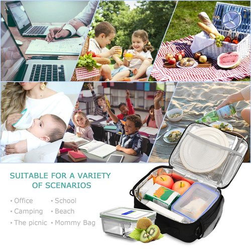 Glaphy Colorful Video Game Lunch Bag, Cooler Lunch Tote Box Insulated Lunch Bags Food Container for Boys Girls Kids