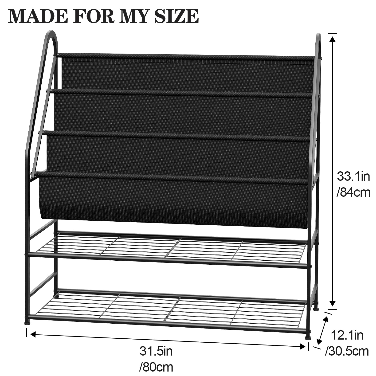 aboxoo Kids Bookshelf Freestanding Bookcase for Living Room, 32 in Book Shelves with 4 Deep Pockets Book Organizer Large Stable Book Unit Storage for Bookstore Library Living Room,Black