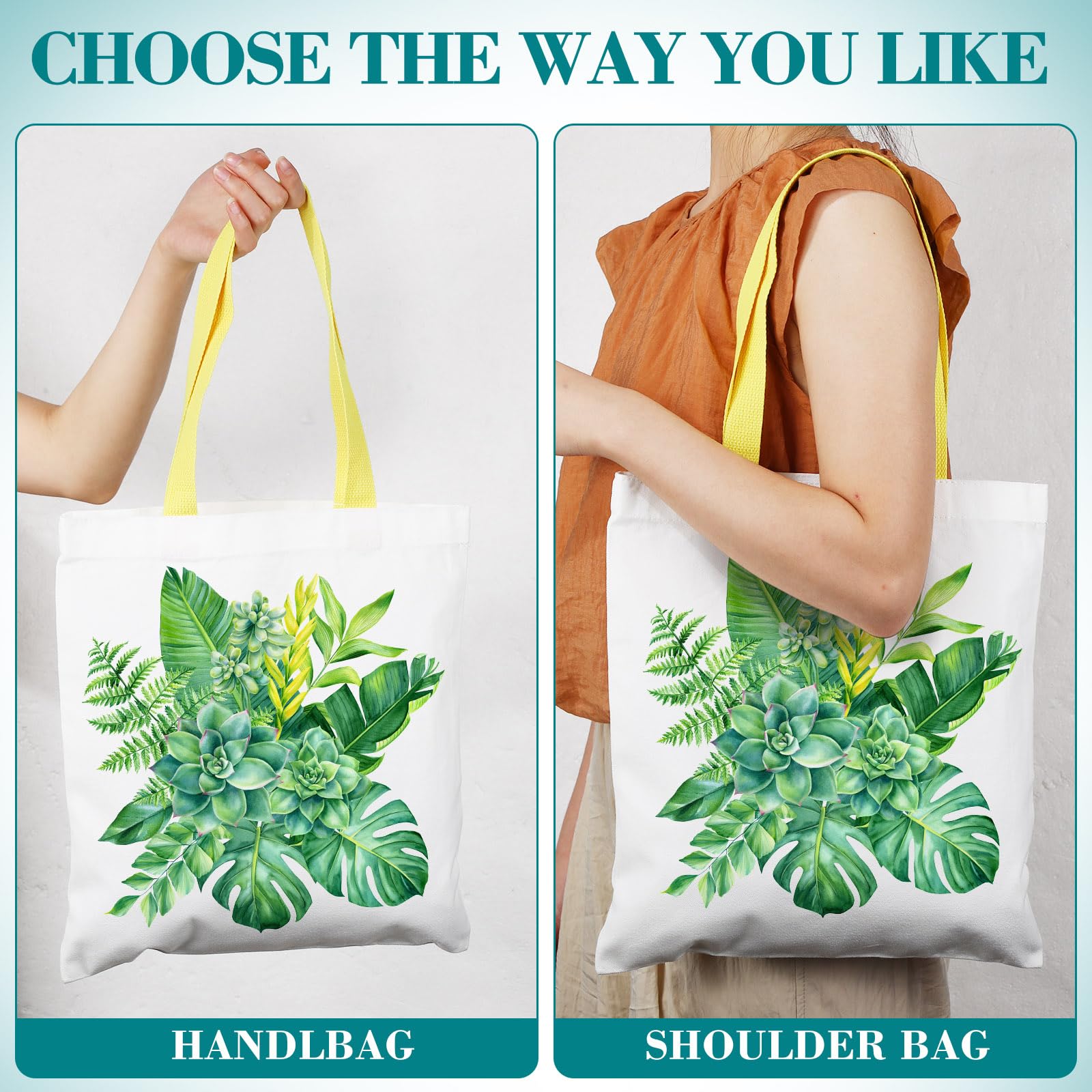 Sweetude 60 Pcs Sublimation Blanks Tote Bags Bulk, Canvas DIY Bag Reusable Shopping Totes Heat Transfer Cosmetic Makeup Bags W/Customized Color for DIY, Advertising Valentines Thanksgiving Craft Gift