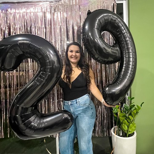 Black Number 5 Balloon - 40 Inch Giant Foil Balloon for 5th Birthday Party Decorations