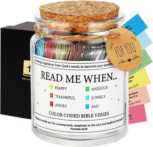 Bible Verse Jar - Inspirational Scripture Prayer Cards | Perfect Christian Gifts for All Occasions
