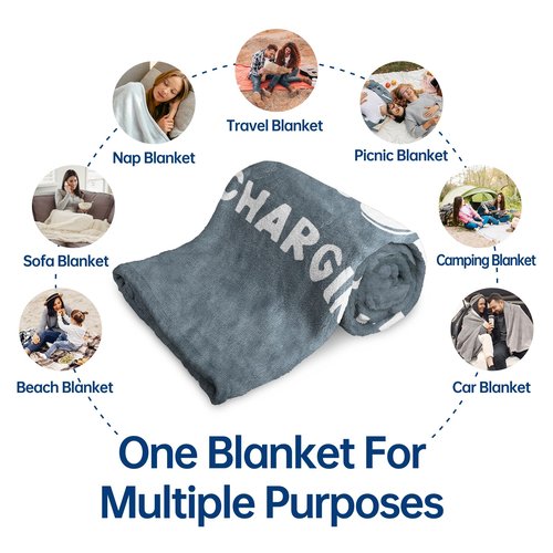Funny Gifts for Grandpa, Grandpa is Charging Sloth Blanket, Grandpas Birthday Gift, Grandpas Gifts from Grandkids for Fathers Day Christmas, Soft Sloth Blanket for Grandfather 60" x 80"
