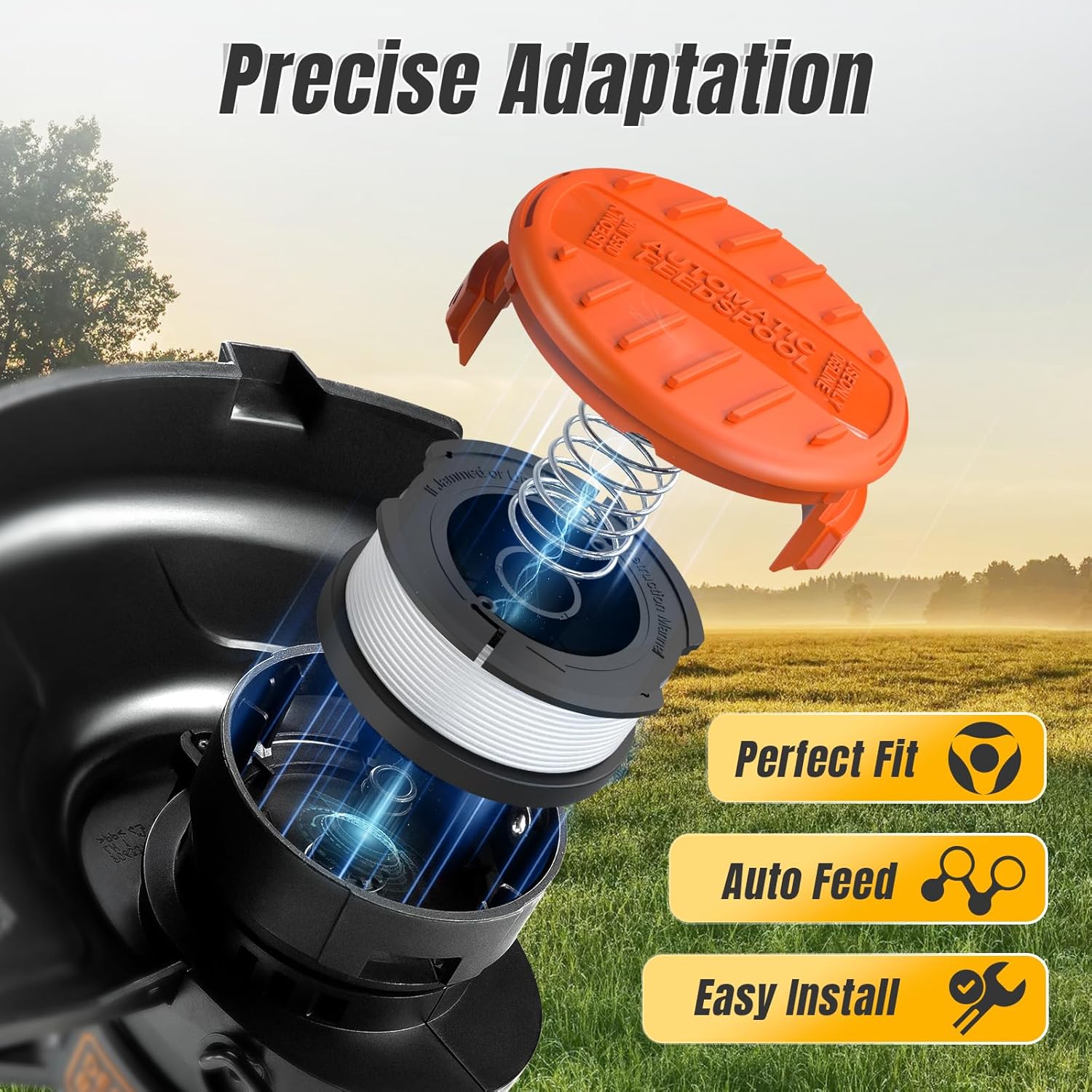 Black & Decker Weed Eater String - 10 Pack Autofeed Replacement Spools | 0.065'' Trimmer Line
