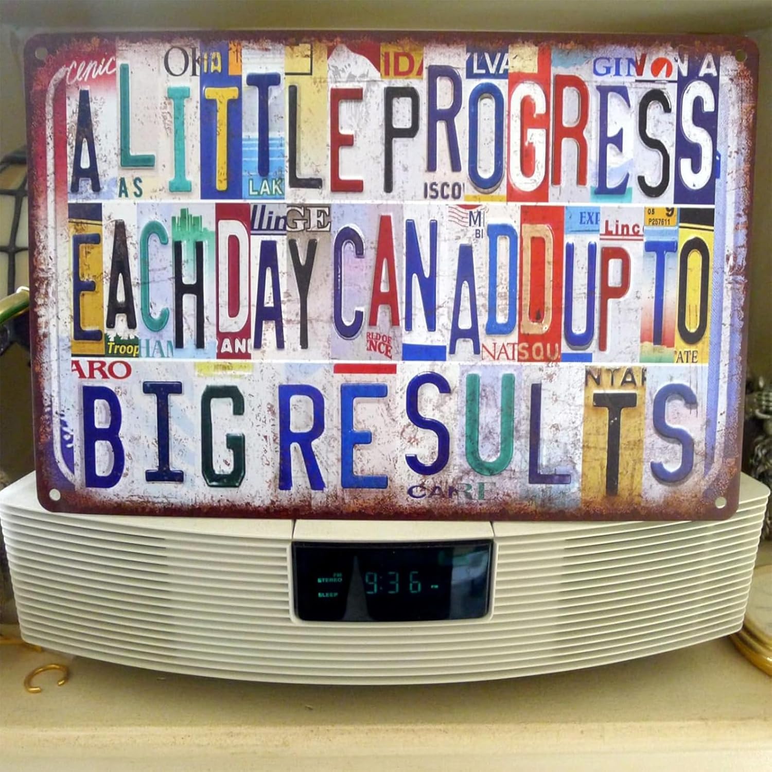Vintage Gym Room Wall Decor - Metal Tin Sign | Welcome to the Gym - No Excuses, Just Results