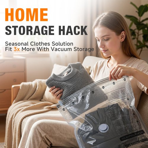 Space Saver Vacuum Storage Bags with Portable Electric Pump, Vacuum Seal Bags for Clothing Travel, Compression Bags for Travel & Home, Clothes, Blankets, Seasonal Storage, 15 Combo (5L/5M/5S)