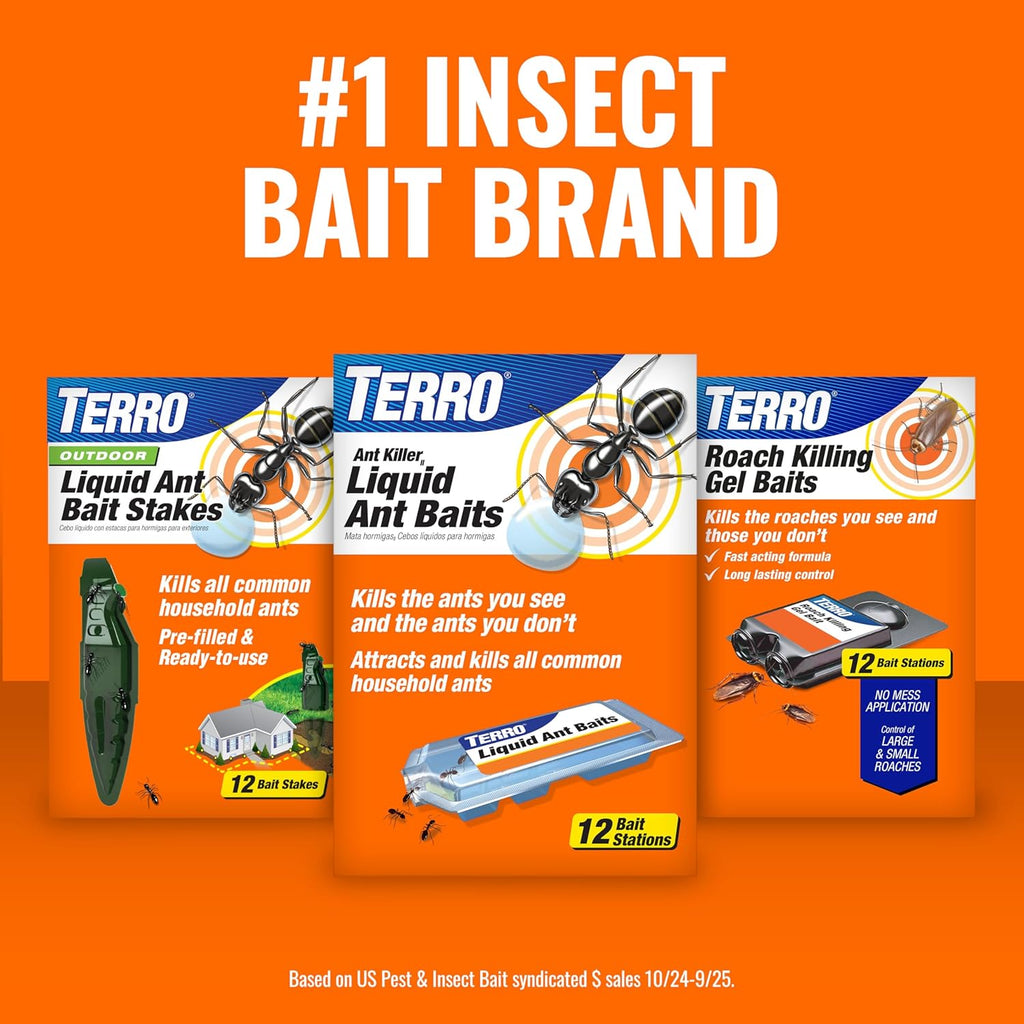TERRO Indoor Ant Baits - Discreet Adhesive Strips for Effective Trapping - 4 Pack