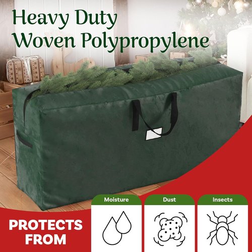 Elf Stor Christmas Tree Storage Bag - Durable Organizer for 9FT Disassembled Artificial Trees | Green