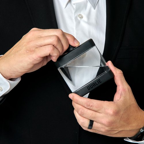 DUALIE 6 oz Hip Flask for Liquor - Undetectable Shatterproof Alcohol Flasks with Clear Tritan Plastic and Silicone Grip - Flask Gift for Men & Women - Black