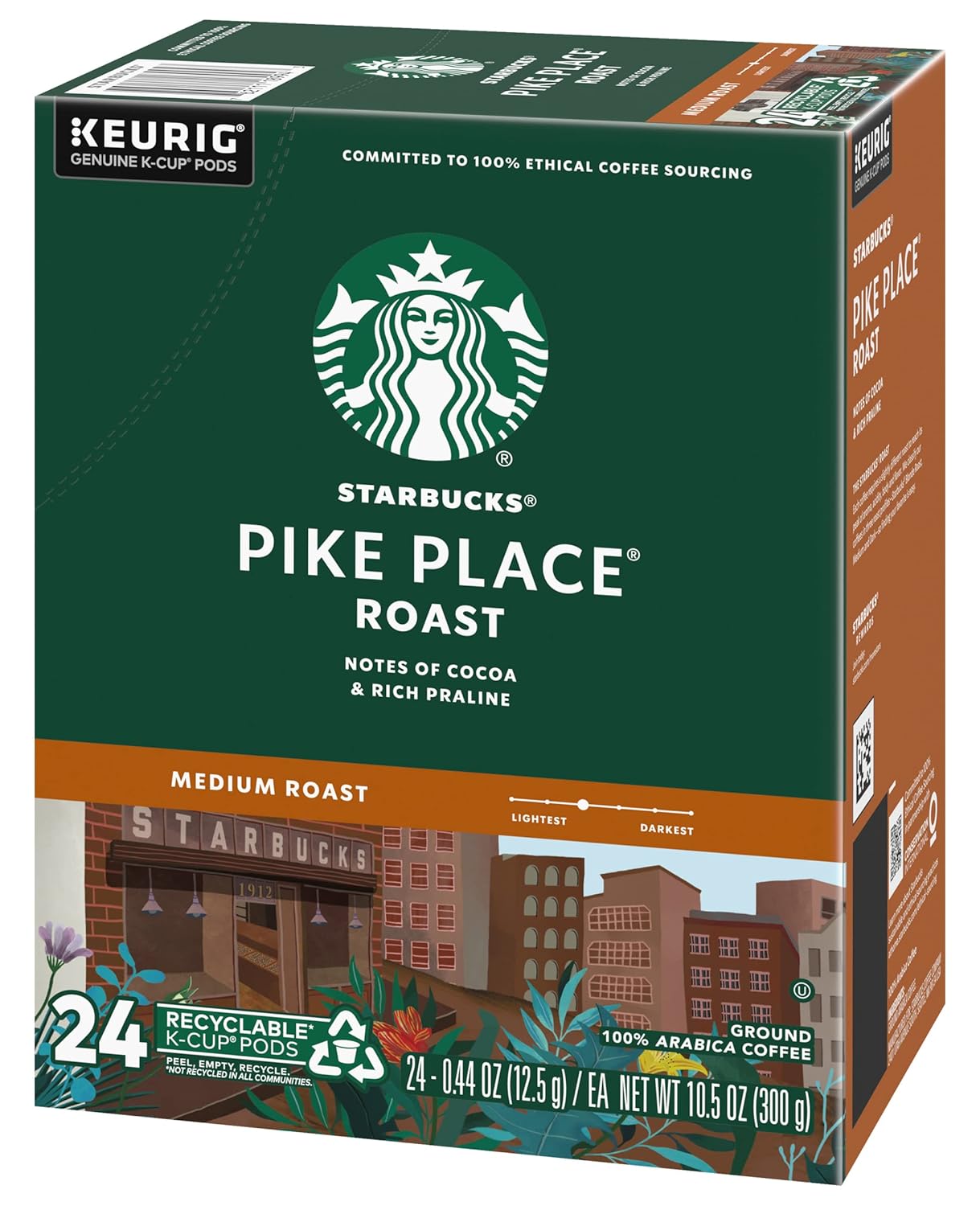 Starbucks® Pike Place Single-Serve Coffee K-Cup® - Rich Flavor, Carton of 24 Pods