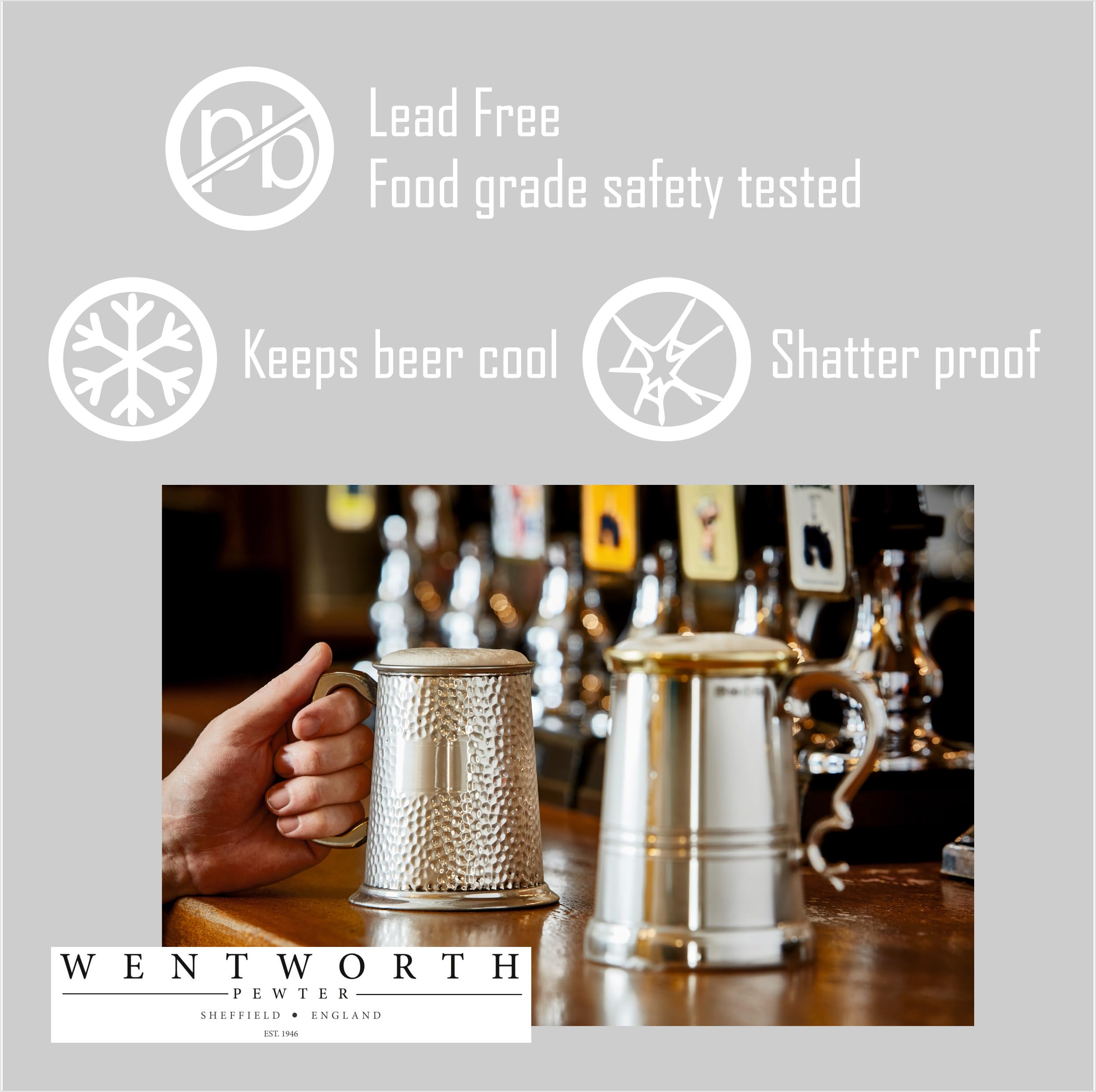 Wentworth Pewter Kells 1 pint pewter Tankard (Book of Kells Tankard)