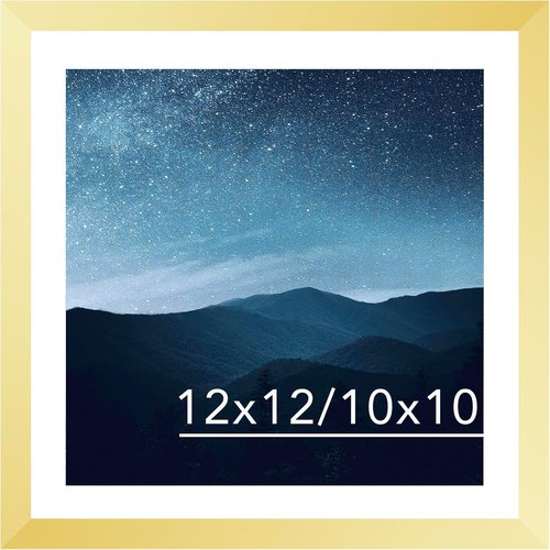 JCJMY Gold Picture Frame - 12x12 with 10x10 Mat for Diamond Art & Photos | Wall Hanging Design