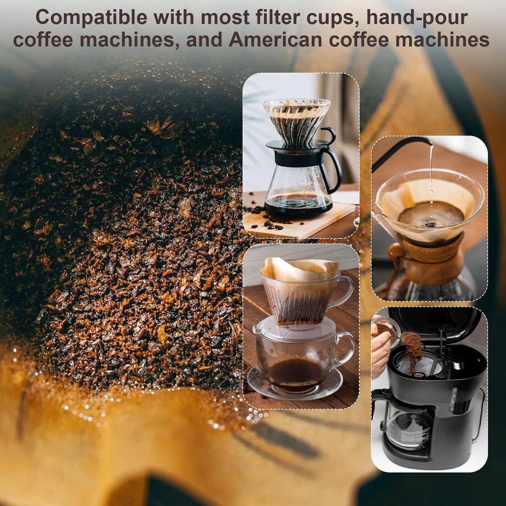 Coffee Filters #4, Unbleached Natural Coffee Filters 8-12 Cup, Disposable Coffee Filters, 4 Cone Paper Compatible with Ninja Coffee Maker, Pour Over and Drip Coffee Maker, 400 Count