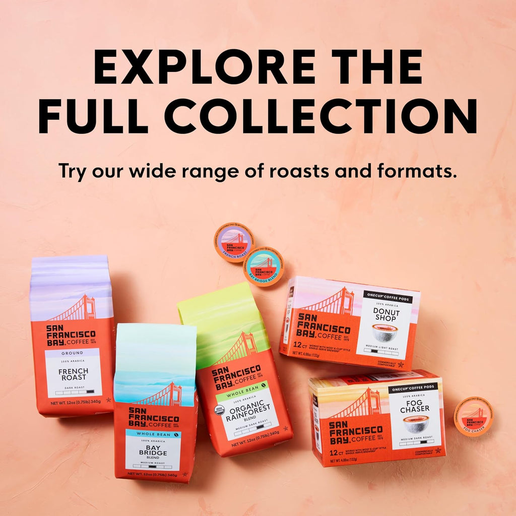 San Francisco Bay K-Cup Coffee Pods - Bay Bridge Blend, Medium Roast, 80 Count, Compostable