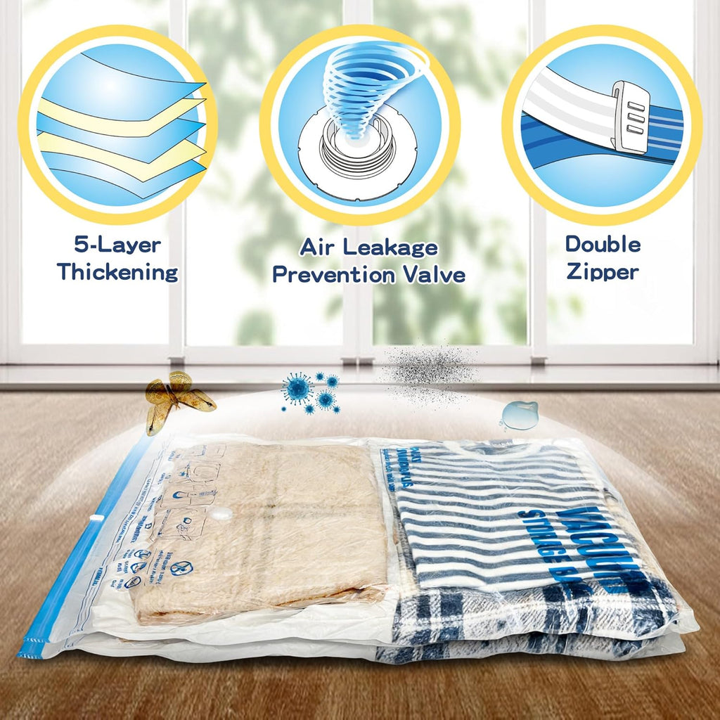 XXL Jumbo Vacuum Storage Bags - 47''X35'' Extra Large Space Bags for Bedding & Comforters (4-Pack)