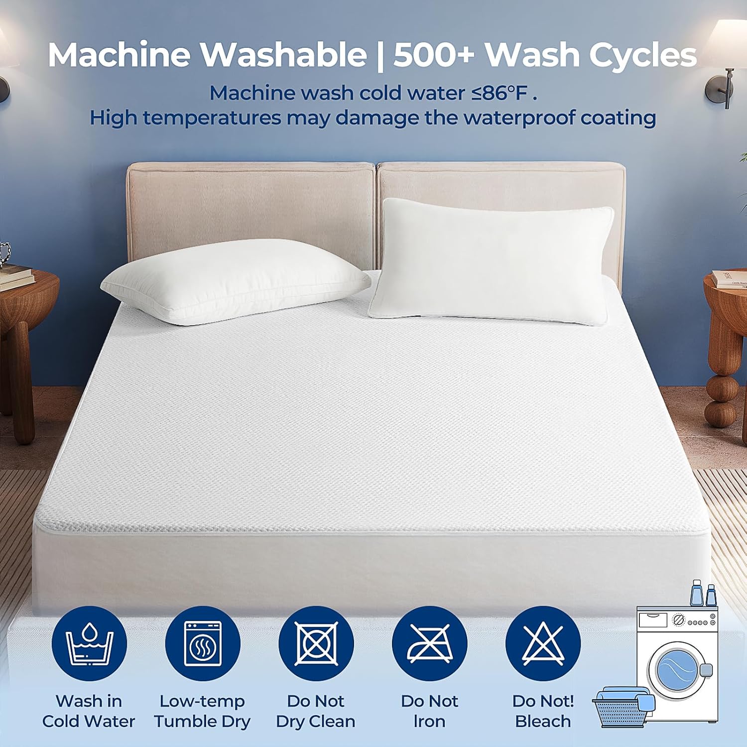 TASTELIFE Queen Size Mattress Protector - Waterproof & Breathable Cooling Cover | Ultra-Soft, Deep Pocket Fits 8-21”