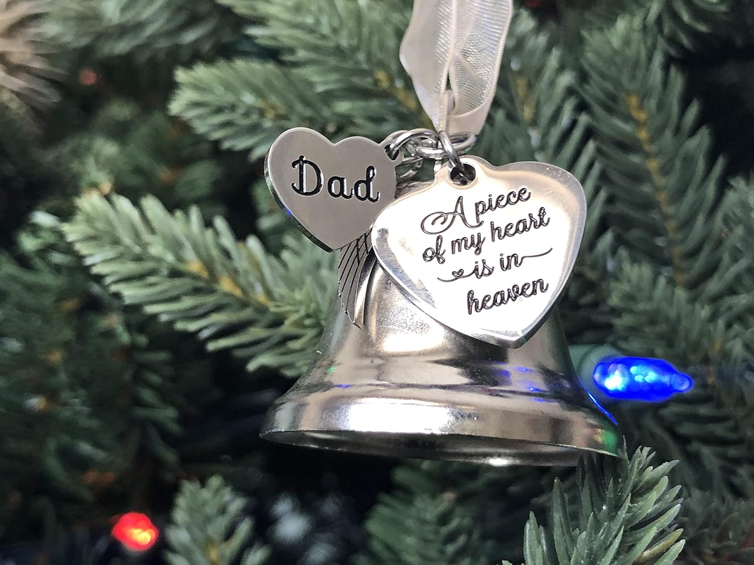 Memorial Christmas Ornament for DAD & MOM - Heartfelt Remembrance Bell | Sympathy Gift for Grieving Families