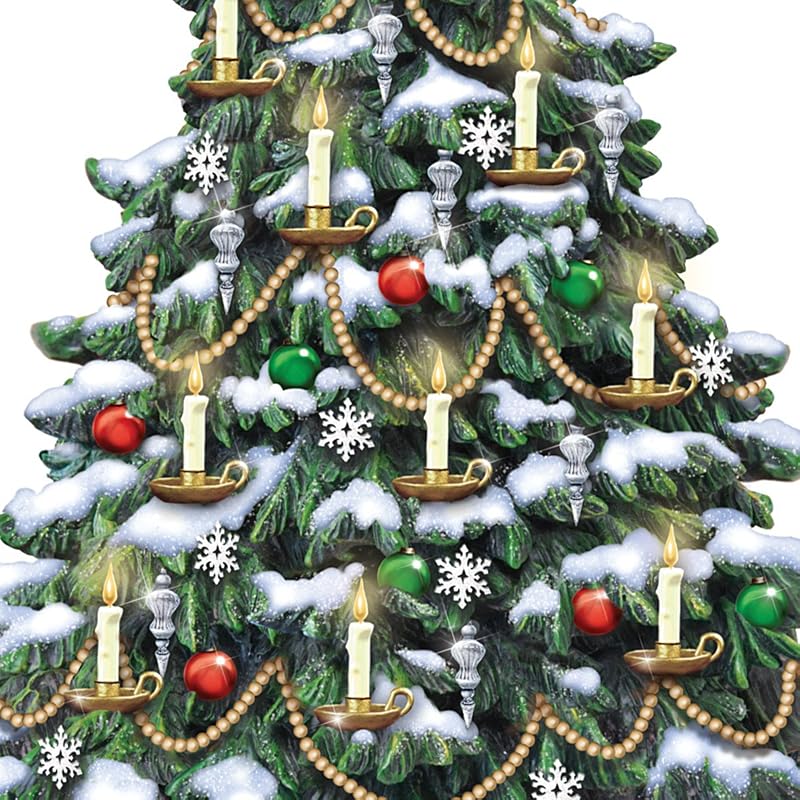 Thomas Kinkade Tabletop Christmas Tree with Lights, Music & Moving Train