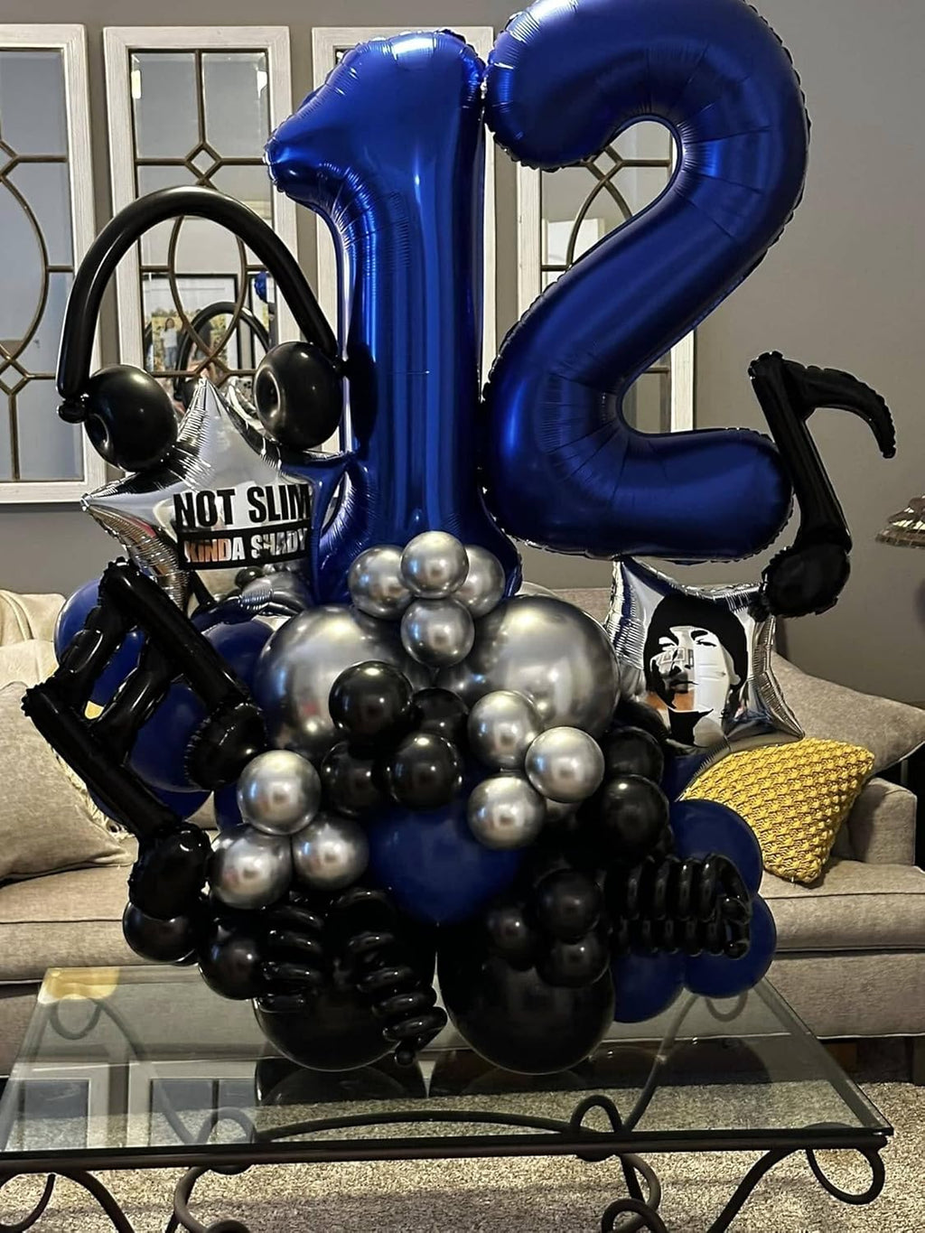 Number 4 Balloon by Night Blue - 40 Inch Giant Foil Balloon for 4th Birthday Party Decorations