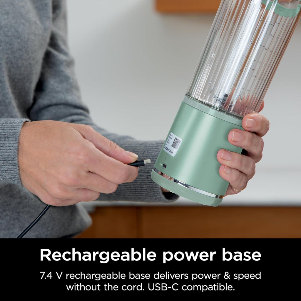 Ninja Blast Portable Blender - Cordless 18oz Personal Blender for Smoothies & Shakes | BPA-Free, USB-C Rechargeable, Tinted Mint