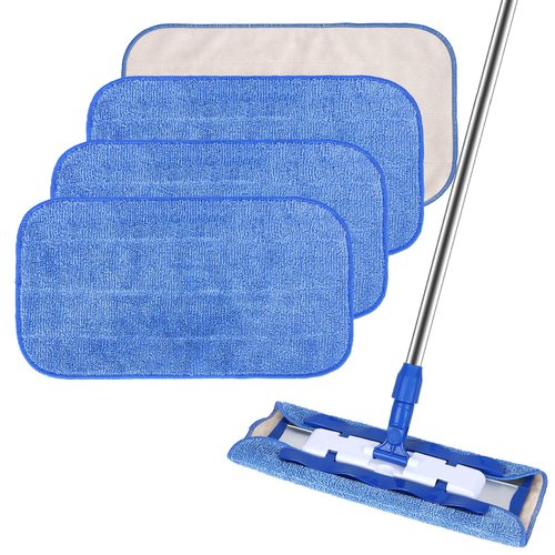 Yicotira Microfiber Cleaning Cloth Compatible with MR SIGA Professional Microfiber Mop - Professional Reusable Flat Mop Refills - Mop Pads Replacement for Hardwood Cleaning (4 Pack)