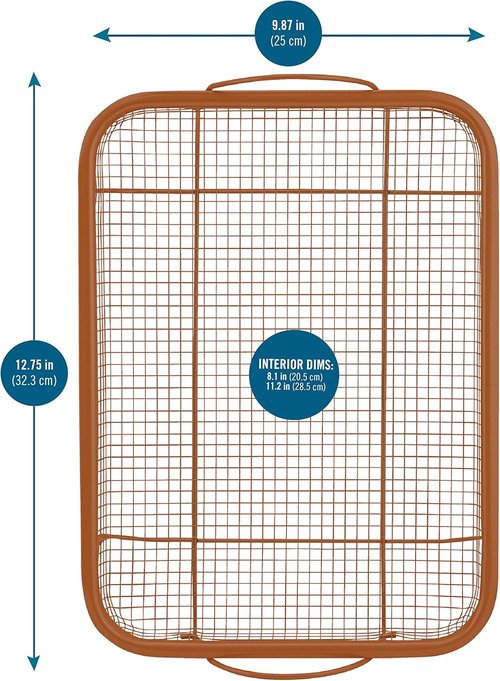 G&S Nonstick Crisper Basket Set - Durable Copper Baking Pan | 2-Piece Easy-to-Use Set