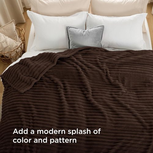 Bedsure GentleSoft Dark Chocolate Fleece Blanket - Cozy, Soft Throw for Couch | 108x90 Inches