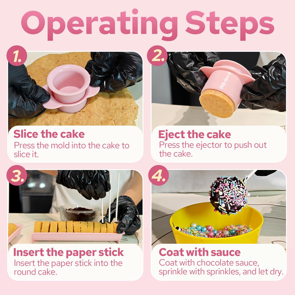 Lumyrilix 305Pcs Cake Pop Mold Kit,Cake Pop Cutter and Pusher with 2 Trays,Cake Pop Sticks and Wrappers| Non-3D Printed | Dishwasher Safe | Baking Molds for Home Baking,Birthday Parties,Wedding