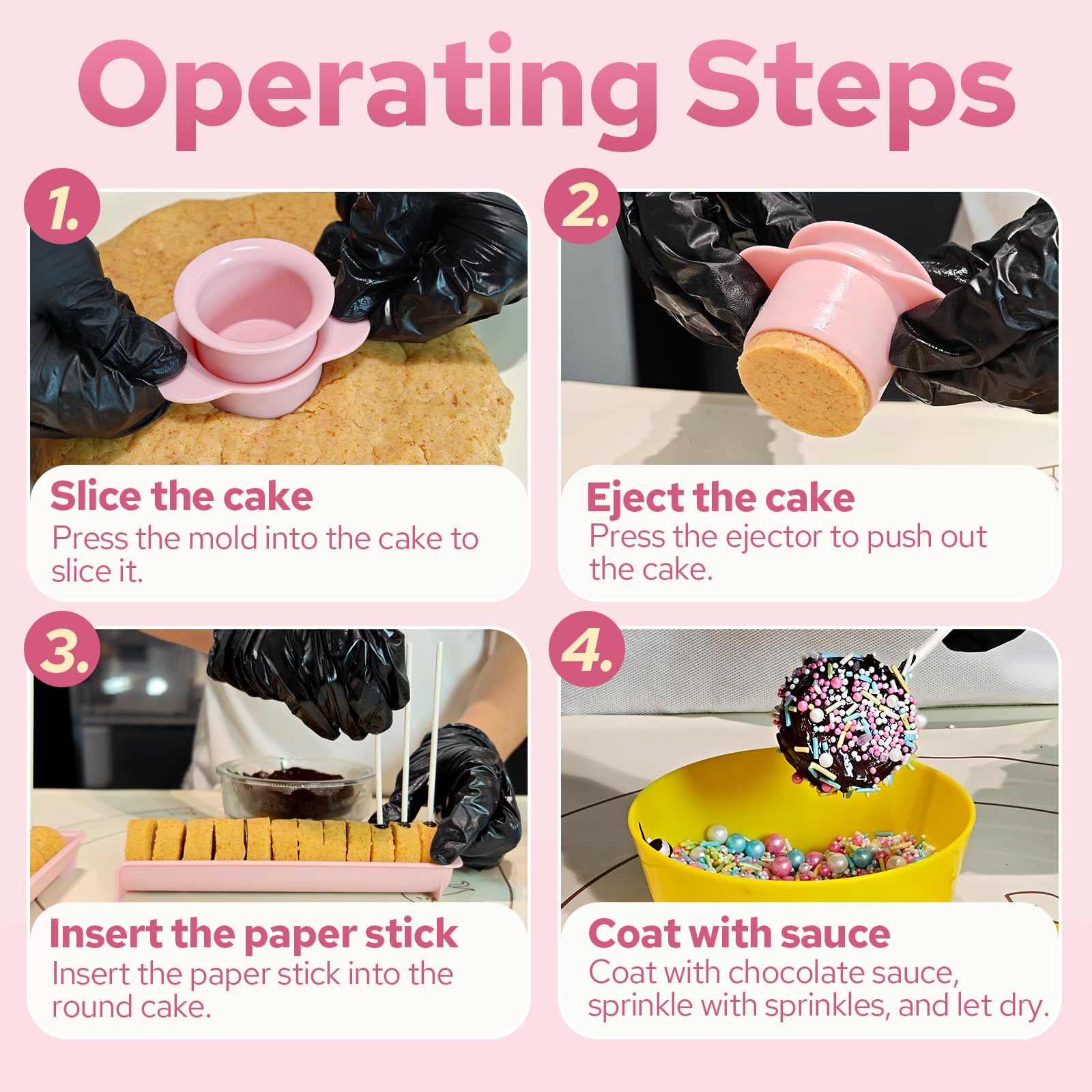 Lumyrilix 305Pcs Cake Pop Mold Kit,Cake Pop Cutter and Pusher with 2 Trays,Cake Pop Sticks and Wrappers| Non-3D Printed | Dishwasher Safe | Baking Molds for Home Baking,Birthday Parties,Wedding