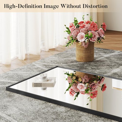 NEWBULIG Full Length Mirror 59.2"x16" for Bedroom, Full Body Mirror with Stand, Hanging or Leaning for Wall, Aluminum Alloy Thin Frame Floor Standing for Living Room, Long, Black