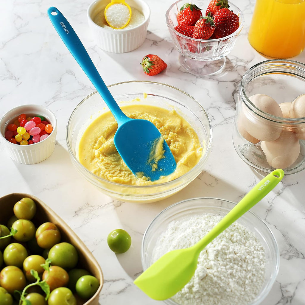 VITUER Silicone Rubber Spatula Set - 5PCS Food Grade, BPA-Free, Heat Resistant & Dishwasher Safe