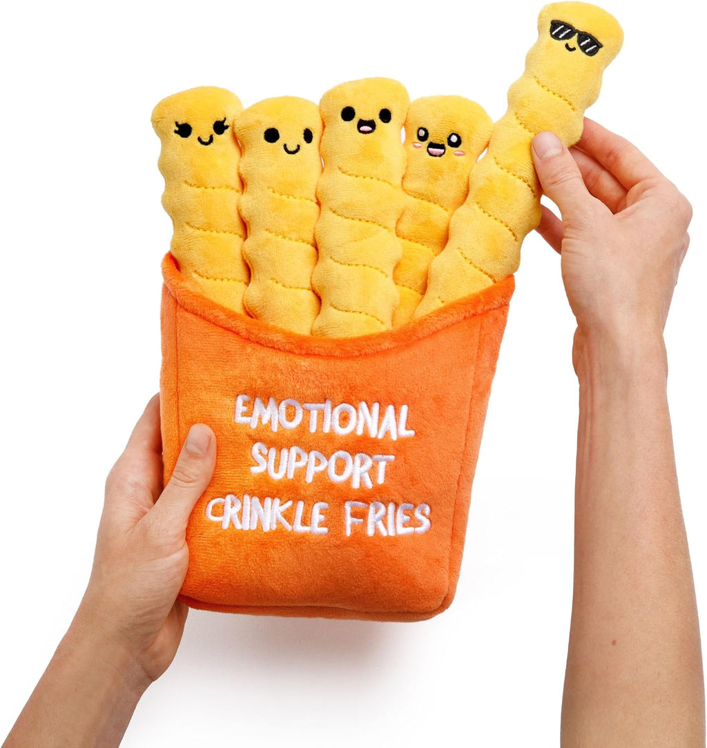 WHAT DO YOU MEME? Plush Emotional Support Crinkle Fries - Soft & Cuddly Comfort Toy