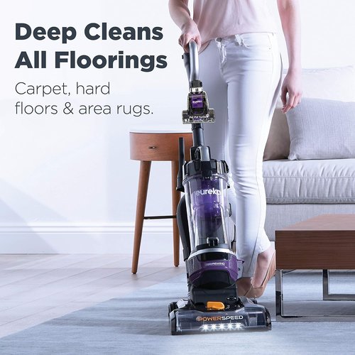 Eureka PowerSpeed NEU202 Lightweight Upright Vacuum - Automatic Cord Rewind, Purple Carpet & Floor Cleaner