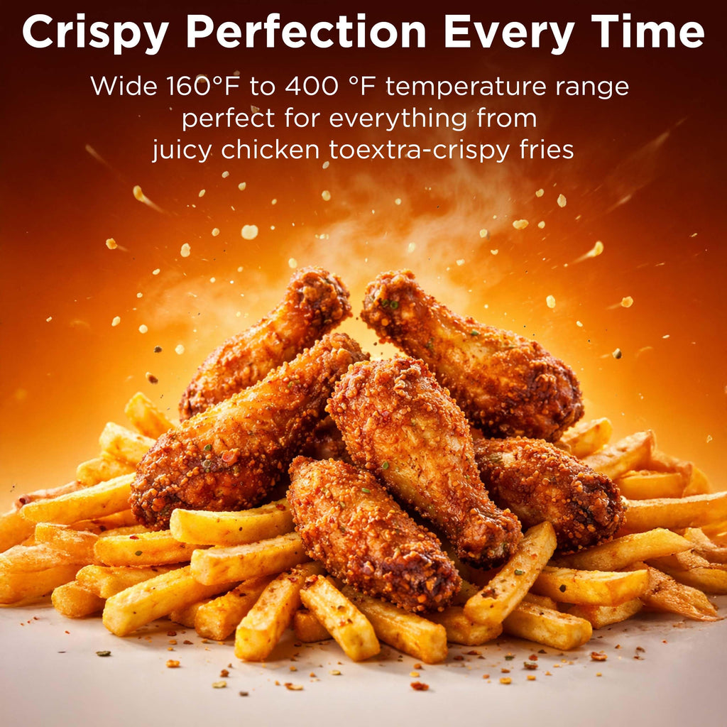 MAGNAVOX HOME 2.6-Quart Electric Air Fryer, Adjustable Temperature, Touch Panel Control, One-Touch Cook Functions, and 360° Rapid Cooking, 1000 Watt Power by Culinary Chef