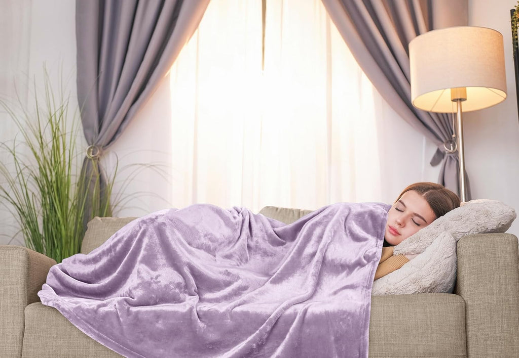 Utopia Bedding Fleece Blanket - Luxury Soft Microfiber Twin Size in Lilac | Anti-Static 300GSM (60x80 Inch)